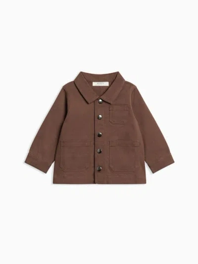 Kendi Denver Twill Chore Jacket In Brown