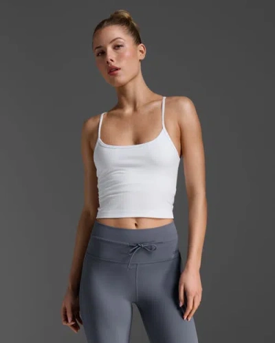 2xu Flex Strappy Crop Tank In White