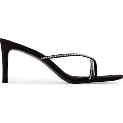 Black Suede Studio Jade 65 Satin Mule In Black