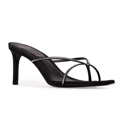 Black Suede Studio Jade 65 Satin Mule In Black