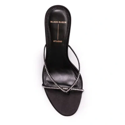 Black Suede Studio Jade 65 Satin Mule In Black