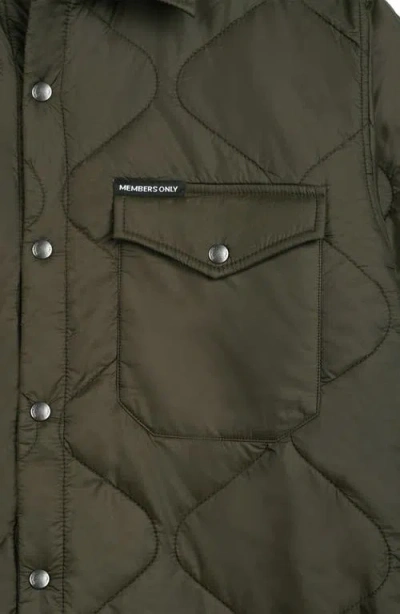 Members Only Quilted Shirt Jacket In Green
