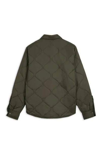 Members Only Quilted Shirt Jacket In Green