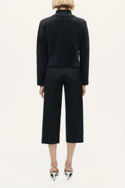 Nocturne Heart-button Cutaway Mock-neck Cardigan In Multi