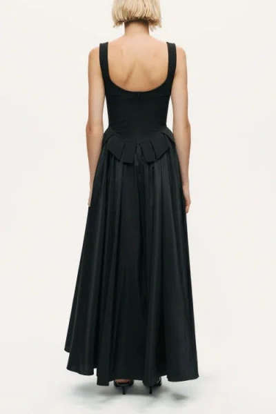 Nocturne Laced Corset Maxi Dress In Black