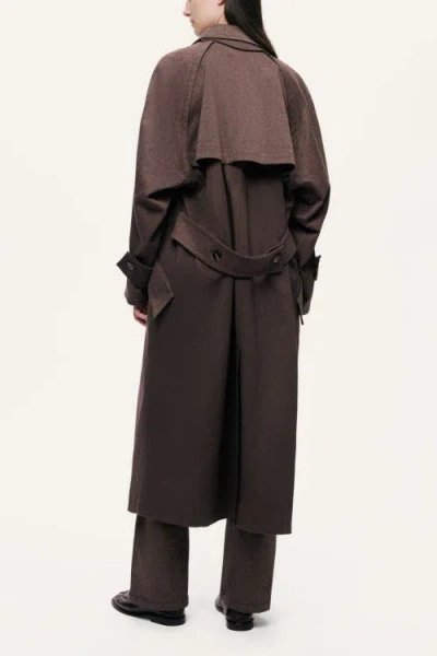 Nocturne Single-breasted Trench Coat In Brown