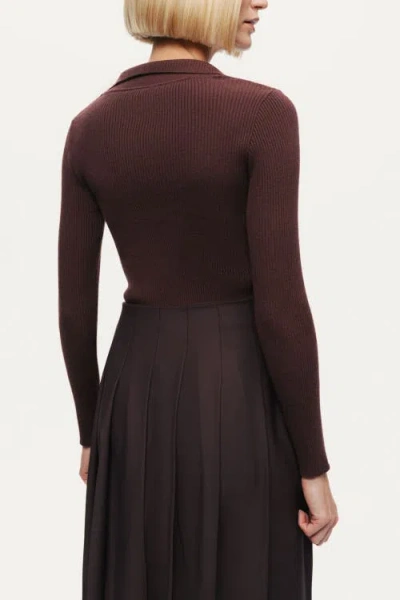 Nocturne Belted Pleated Maxi Skirt In Brown