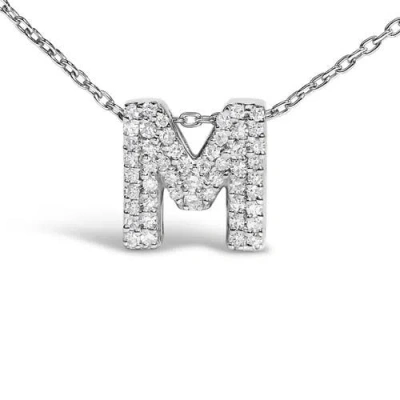 Haus Of Brilliance 10k Gold Diamond Accent "a-z" Initial Bubble Pendant Necklace In White