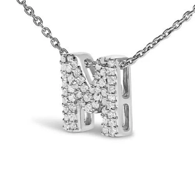 Haus Of Brilliance 10k Gold Diamond Accent "a-z" Initial Bubble Pendant Necklace In White