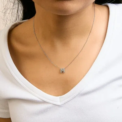 Haus Of Brilliance 10k Gold Diamond Accent "a-z" Initial Bubble Pendant Necklace In White