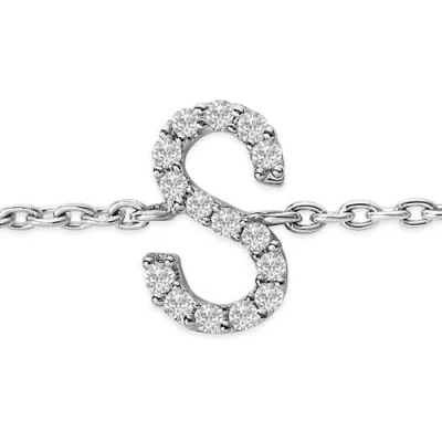 Haus Of Brilliance 10k Gold Diamond Accent "a-z" Initial Charm And Link Bracelet In White