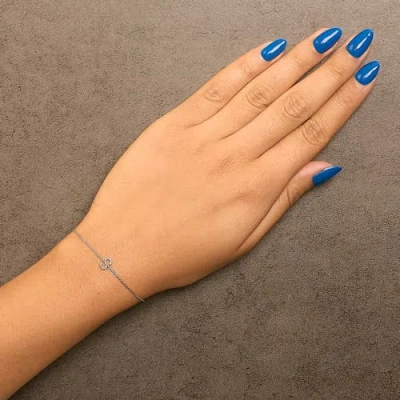 Haus Of Brilliance 10k Gold Diamond Accent "a-z" Initial Charm And Link Bracelet In White