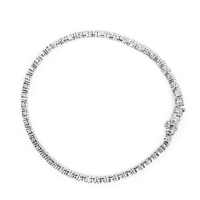 Haus Of Brilliance 14k White Gold 3.0 Cttw Lab Grown Diamond Illusion-set Miracle Plate Tennis Bracelet In Metallic
