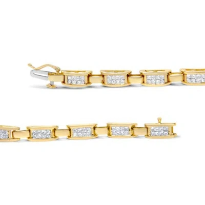 Haus Of Brilliance 10k Yellow Gold 2.0 Cttw Invisible-set Princess Cut Diamond Rectangular Link Bracelet In Gold