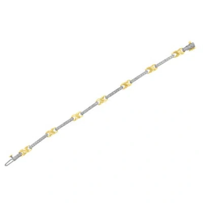 Haus Of Brilliance 10k Yellow Gold 1.00 Cttw Pave Set Diamond Bar And X-link Bracelet In Gold