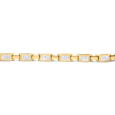 Haus Of Brilliance 10k Yellow Gold 2.0 Cttw Invisible-set Princess Cut Diamond Rectangular Link Bracelet In Gold