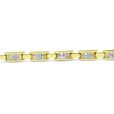 Haus Of Brilliance 10k Yellow Gold 2.0 Cttw Invisible-set Princess Cut Diamond Rectangular Link Bracelet In Gold