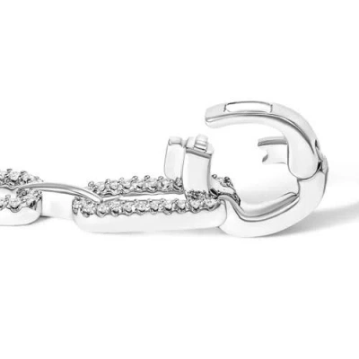 Haus Of Brilliance 14k White Gold 1.00 Cttw Paperclip Link Bracelet In White