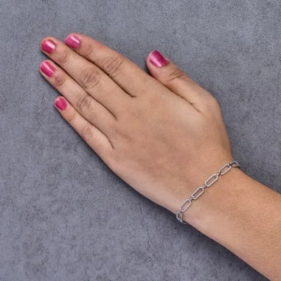 Haus Of Brilliance 14k White Gold 1.00 Cttw Paperclip Link Bracelet In White