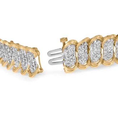 Haus Of Brilliance 10k Yellow Gold 4.00 Cttw Pave Diamond Classic Link Bracelet In Gold