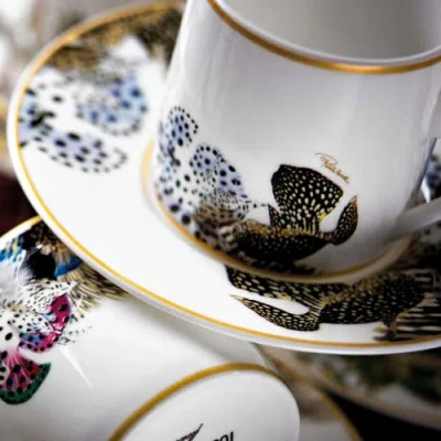 Cavalli Coffee Cup & Saucer With Luxury Box In Green