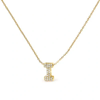 Haus Of Brilliance 10k Gold Diamond Accent "a-z" Initial Bubble Pendant Necklace In Gold