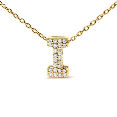 Haus Of Brilliance 10k Gold Diamond Accent "a-z" Initial Bubble Pendant Necklace In Gold