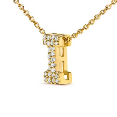 Haus Of Brilliance 10k Gold Diamond Accent "a-z" Initial Bubble Pendant Necklace In Gold