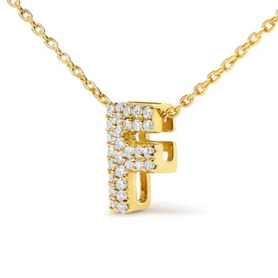 Haus Of Brilliance 10k Gold Diamond Accent "a-z" Initial Bubble Pendant Necklace In Gold