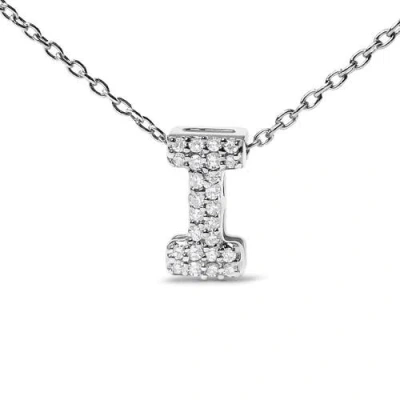 Haus Of Brilliance 10k Gold Diamond Accent "a-z" Initial Bubble Pendant Necklace In Silver