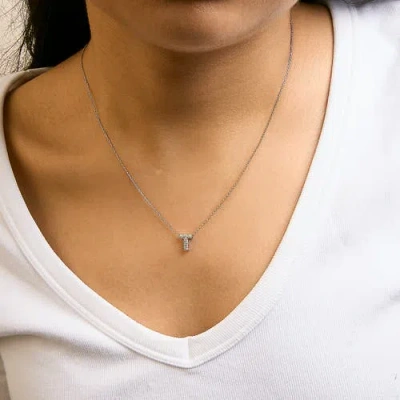 Haus Of Brilliance 10k Gold Diamond Accent "a-z" Initial Bubble Pendant Necklace In Multi