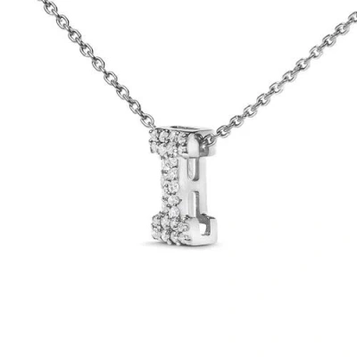 Haus Of Brilliance 10k Gold Diamond Accent "a-z" Initial Bubble Pendant Necklace In Silver