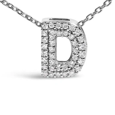 Haus Of Brilliance 10k Gold Diamond Accent "a-z" Initial Bubble Pendant Necklace In Silver