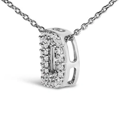 Haus Of Brilliance 10k Gold Diamond Accent "a-z" Initial Bubble Pendant Necklace In Silver