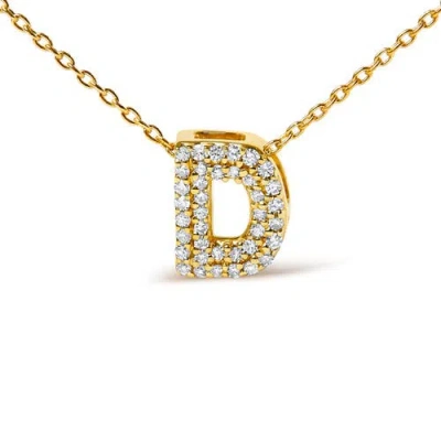 Haus Of Brilliance 10k Gold Diamond Accent "a-z" Initial Bubble Pendant Necklace In Gold