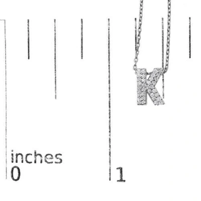 Haus Of Brilliance 10k Gold Diamond Accent "a-z" Initial Bubble Pendant Necklace In Silver