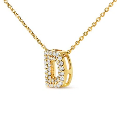 Haus Of Brilliance 10k Gold Diamond Accent "a-z" Initial Bubble Pendant Necklace In Gold