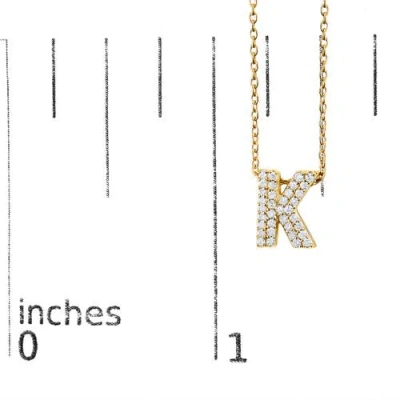 Haus Of Brilliance 10k Gold Diamond Accent "a-z" Initial Bubble Pendant Necklace In Gold