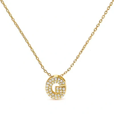 Haus Of Brilliance 10k Gold Diamond Accent "a-z" Initial Bubble Pendant Necklace In Gold