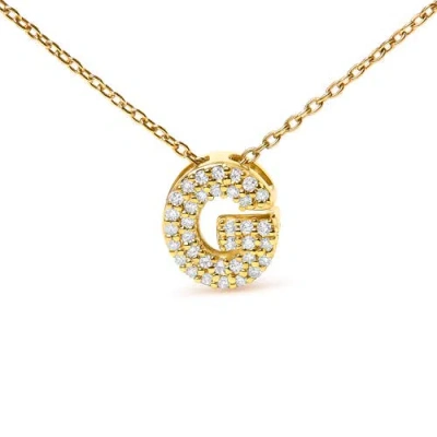 Haus Of Brilliance 10k Gold Diamond Accent "a-z" Initial Bubble Pendant Necklace In Gold