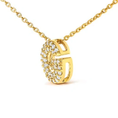 Haus Of Brilliance 10k Gold Diamond Accent "a-z" Initial Bubble Pendant Necklace In Gold