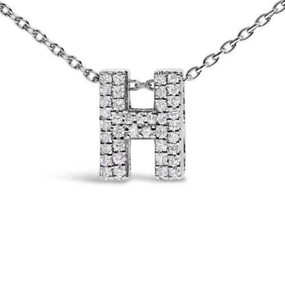 Haus Of Brilliance 10k Gold Diamond Accent "a-z" Initial Bubble Pendant Necklace In Silver