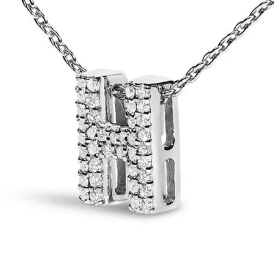 Haus Of Brilliance 10k Gold Diamond Accent "a-z" Initial Bubble Pendant Necklace In Silver