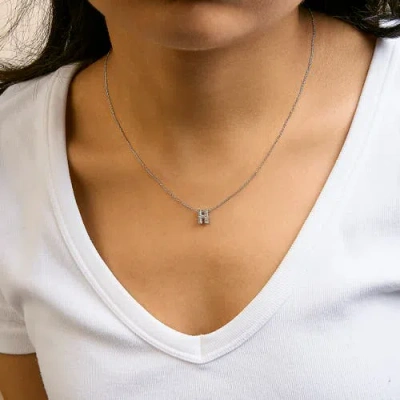 Haus Of Brilliance 10k Gold Diamond Accent "a-z" Initial Bubble Pendant Necklace In Silver