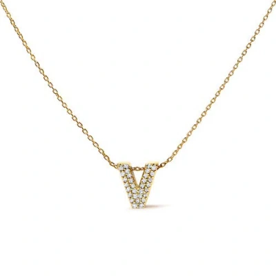 Haus Of Brilliance 10k Gold Diamond Accent "a-z" Initial Bubble Pendant Necklace In Gold