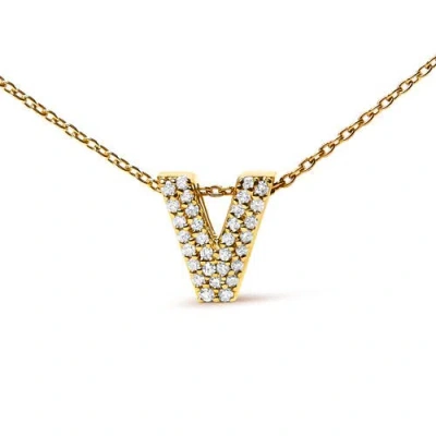 Haus Of Brilliance 10k Gold Diamond Accent "a-z" Initial Bubble Pendant Necklace In Gold