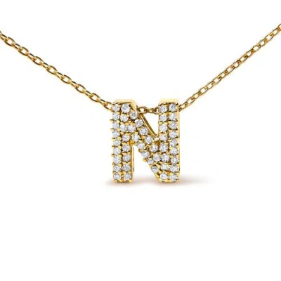 Haus Of Brilliance 10k Gold Diamond Accent "a-z" Initial Bubble Pendant Necklace In Gold