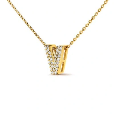 Haus Of Brilliance 10k Gold Diamond Accent "a-z" Initial Bubble Pendant Necklace In Gold