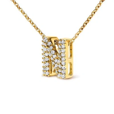 Haus Of Brilliance 10k Gold Diamond Accent "a-z" Initial Bubble Pendant Necklace In Gold