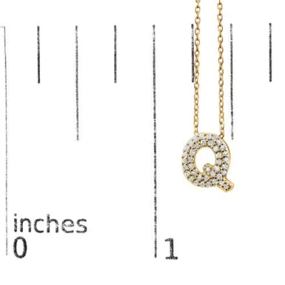 Haus Of Brilliance 10k Gold Diamond Accent "a-z" Initial Bubble Pendant Necklace In Gold